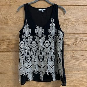 Gold lace overlay blouse